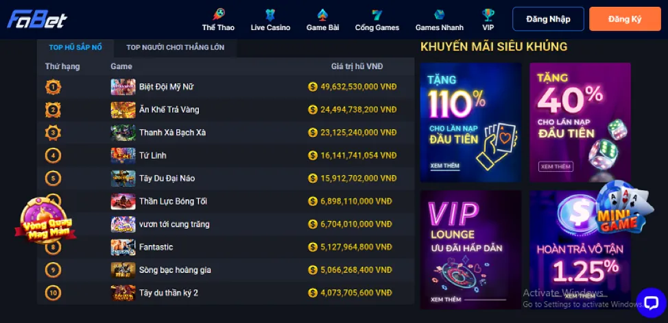 Các sản phẩm game đa dạng tại Fa88 Code
